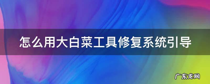 大白菜怎么修复启动项 怎么用大白菜工具修复系统引导