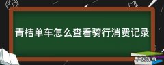 青桔单车从哪里看消费记录 青桔单车怎么查看骑行消费记录