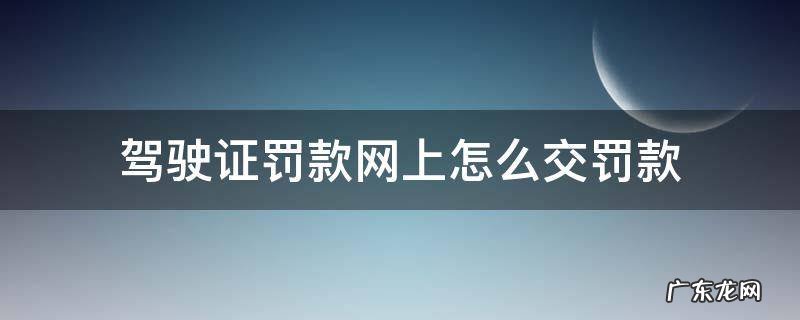 驾驶证违章罚款网上怎么交罚款 驾驶证罚款网上怎么交罚款