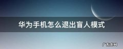 华为手机怎么退出盲人模式 华为手机怎么退出盲人模式快捷键