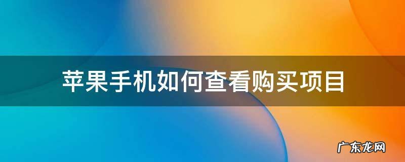 苹果手机如何查看购买项目 iphone怎么查看购买项目