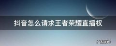 抖音怎么请求王者荣耀直播权 抖音王者荣耀直播权限