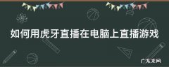 怎么用虎牙直播电脑游戏 如何用虎牙直播在电脑上直播游戏