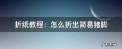 猪脚折纸里面内容怎么写 折纸教程：怎么折出简易猪脚