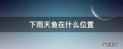 阴雨天鱼在什么位置 下雨天鱼在什么位置