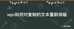 word文档复制粘贴后如何重新排版 wps如何对复制的文本重新排版