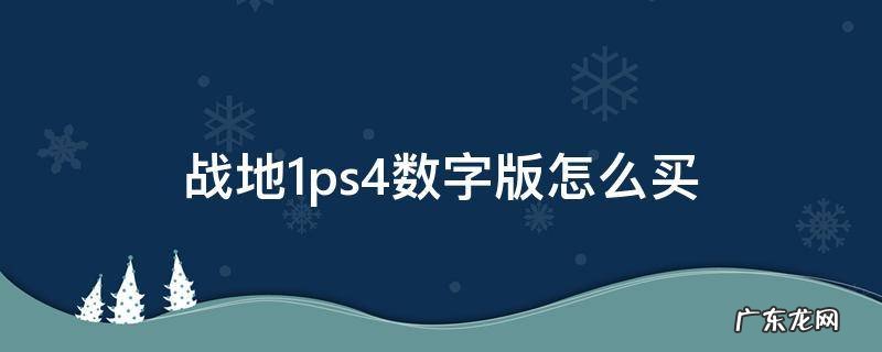 战地1有中文版吗? 战地1ps4数字版怎么买