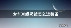 dnf100级奶爸怎么选装备 dnf100级奶爸毕业装备搭配表