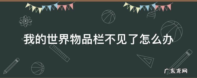 我的世界物品栏不见了怎么办 我的世界物品栏不见了怎么办基岩版