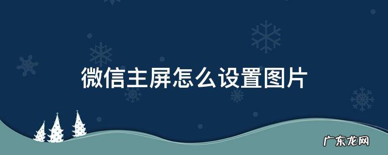 微信主屏怎么设置图片页面 微信主屏怎么设置图片
