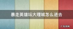 暴走英雄坛大理寺如何进入 暴走英雄坛大理城怎么进去