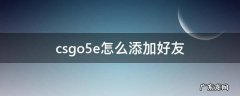 csgo五e怎么加好友 csgo5e怎么添加好友