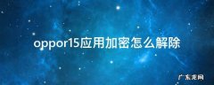 oppor15应用加密怎么解除 oppor15x怎么解除应用加密