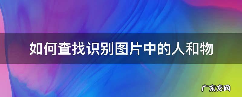 怎么识别图片找图片 如何查找识别图片中的人和物