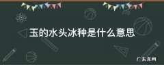 玉的水头冰种是什么意思 玉石看水头、冰种还有什么