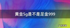 黄金5g是不是足金9999 黄金5g是不是足金999