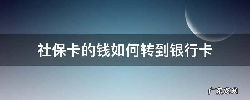 社保卡的钱如何转到银行卡 社保卡的钱怎么转到银行卡