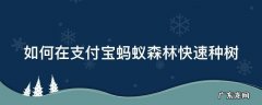 如何在支付宝蚂蚁森林快速种树 支付宝蚂蚁森林怎么种新树