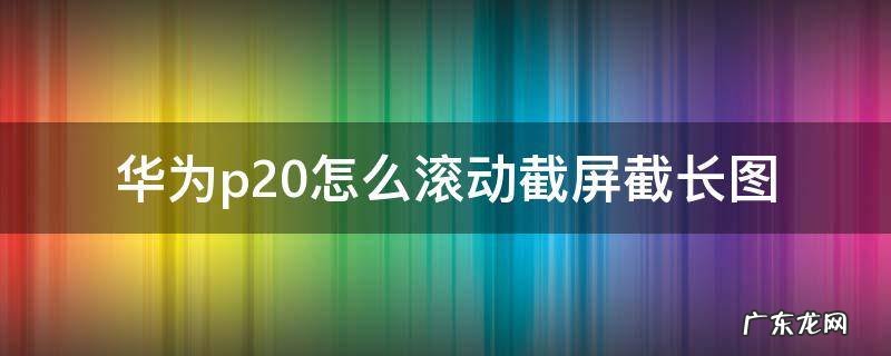 华为p20怎么滚动截超长图 华为p20怎么滚动截屏截长图