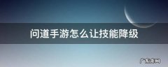 问道手游怎么让技能降级 问道手游技能降级返还潜能吗