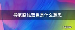 导航路线蓝色是什么意思 导航线路蓝色表示什么意思