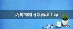 丙烯颜料可以画墙上吗 丙烯画可以画墙上吗