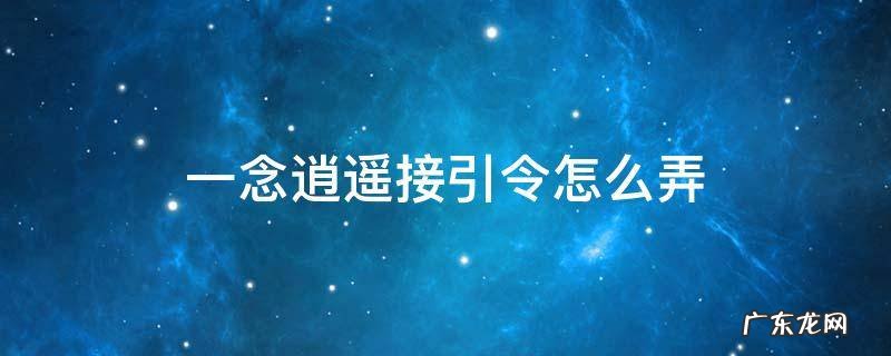 一念逍遥接引令怎么弄 一念逍遥接引令怎么搞