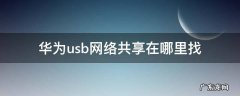 华为手机usb共享在哪里打开 华为usb网络共享在哪里找