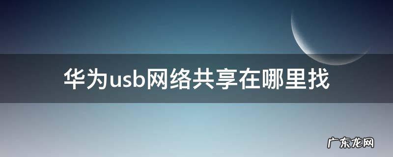 华为手机usb共享在哪里打开 华为usb网络共享在哪里找