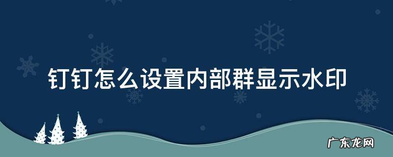 钉钉怎么设置内部群显示水印 钉钉群文件水印内容修改