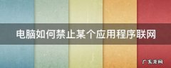 电脑如何禁止某个应用程序联网 电脑怎么禁止某个应用联网