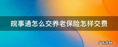 皖事通怎么交养老保险怎样交费