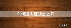 车辆丢失证明怎么开 车辆遗失证明怎么开