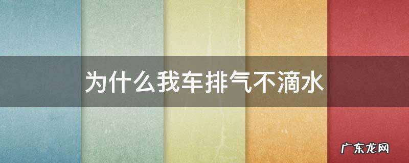 为什么我车排气不滴水 车排气不滴水正常吗