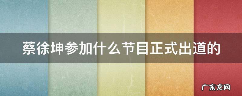 蔡徐坤参加什么节目正式出道的 蔡徐坤参加什么节目正式出道的呢