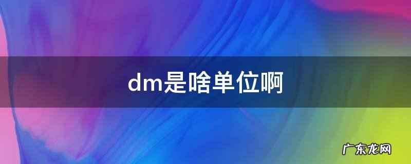 dm这个单位是什么意思 dm是啥单位啊