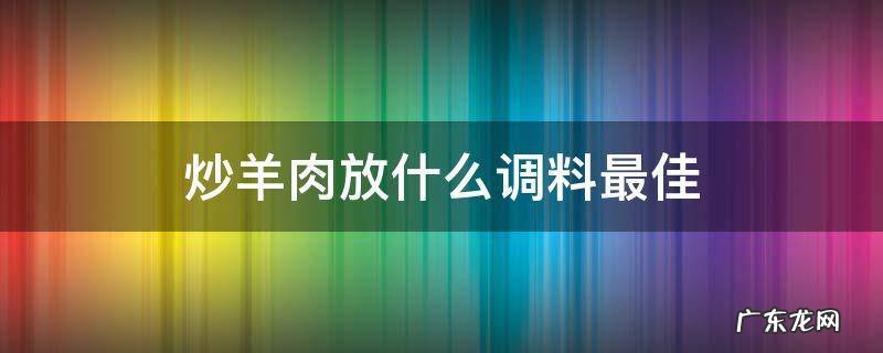 炒羊肉放什么调料最佳去腥 炒羊肉放什么调料最佳