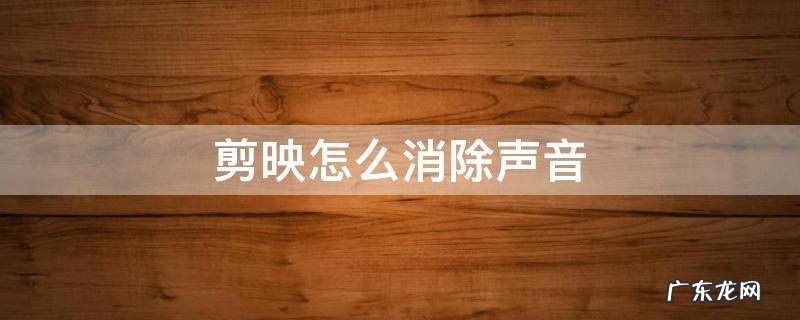 剪映如何消除声音 剪映怎么消除声音