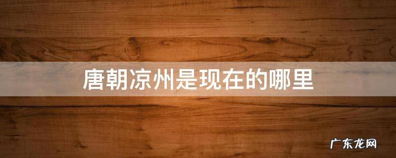 唐朝时的凉州是什么地方 唐朝凉州是现在的哪里