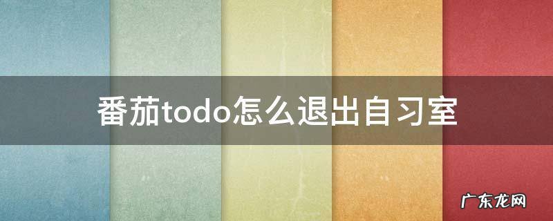 番茄todo怎么退出自习室