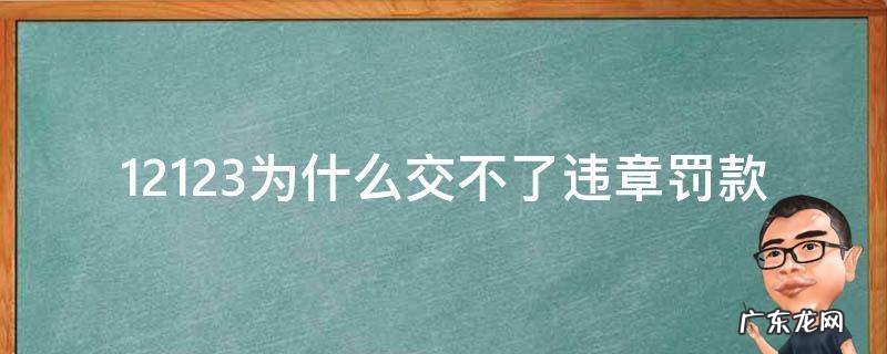 12123上为啥交不了违章罚款 12123为什么交不了违章罚款