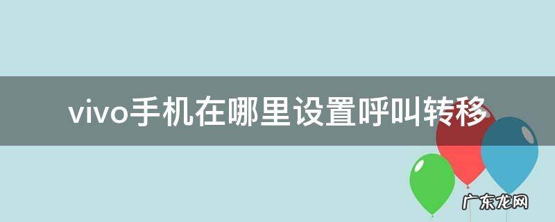vivo手机在哪里设置呼叫转移 vivo手机在哪里设置呼叫转移关闭