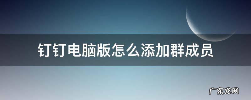 钉钉电脑版怎么添加群成员 钉钉群如何添加群成员