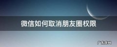 微信如何取消朋友圈权限 微信朋友圈朋友权限怎么取消