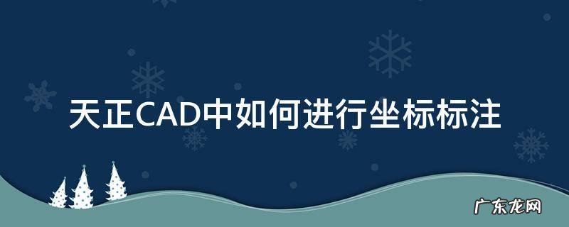 天正CAD中如何进行坐标标注 天正坐标标注与cad坐标标注不同怎么办