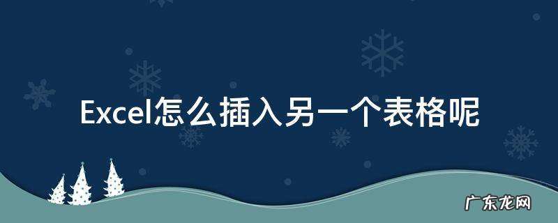 Excel怎么插入另一个表格呢 excel怎么插另一个excel表格