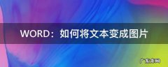 word图文怎么变成图片 WORD：如何将文本变成图片
