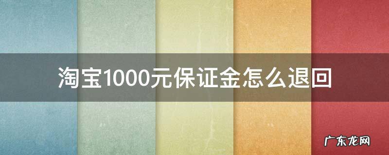 淘宝1000元保证金怎么退回 淘宝怎样退回保证金1000