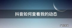 抖音怎么查看我的动态 抖音如何查看我的动态