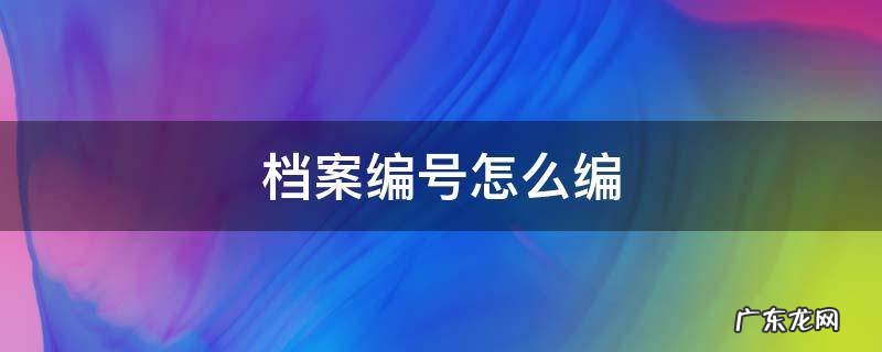 档案编号怎么编 公司档案编号怎么编